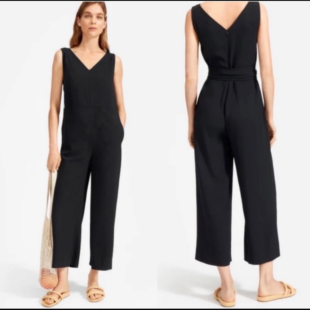 Everlane goweave essential jumpsuit, black size 6